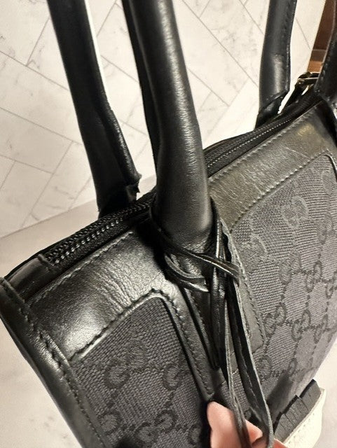 Gucci Vintage GG Canvas Top-Handle Handbag/ Zip Tote